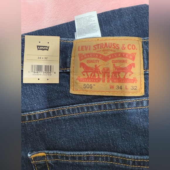 Levi's Men's 505 Regular Fit Jeans Sz 34w32L - Picture 6 of 10